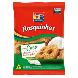 Embalagem de Bicoito Doce Rosquinha sabor Coco Fortaleza 300g