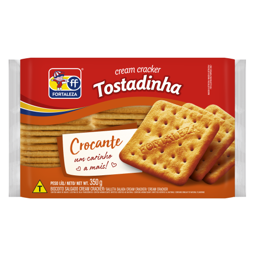 Fortaleza Biscoito Salgado Cream Cracker Tostadinha 350g