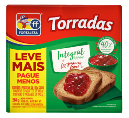 Embalagem de Fortaleza Torrada Integral 284g